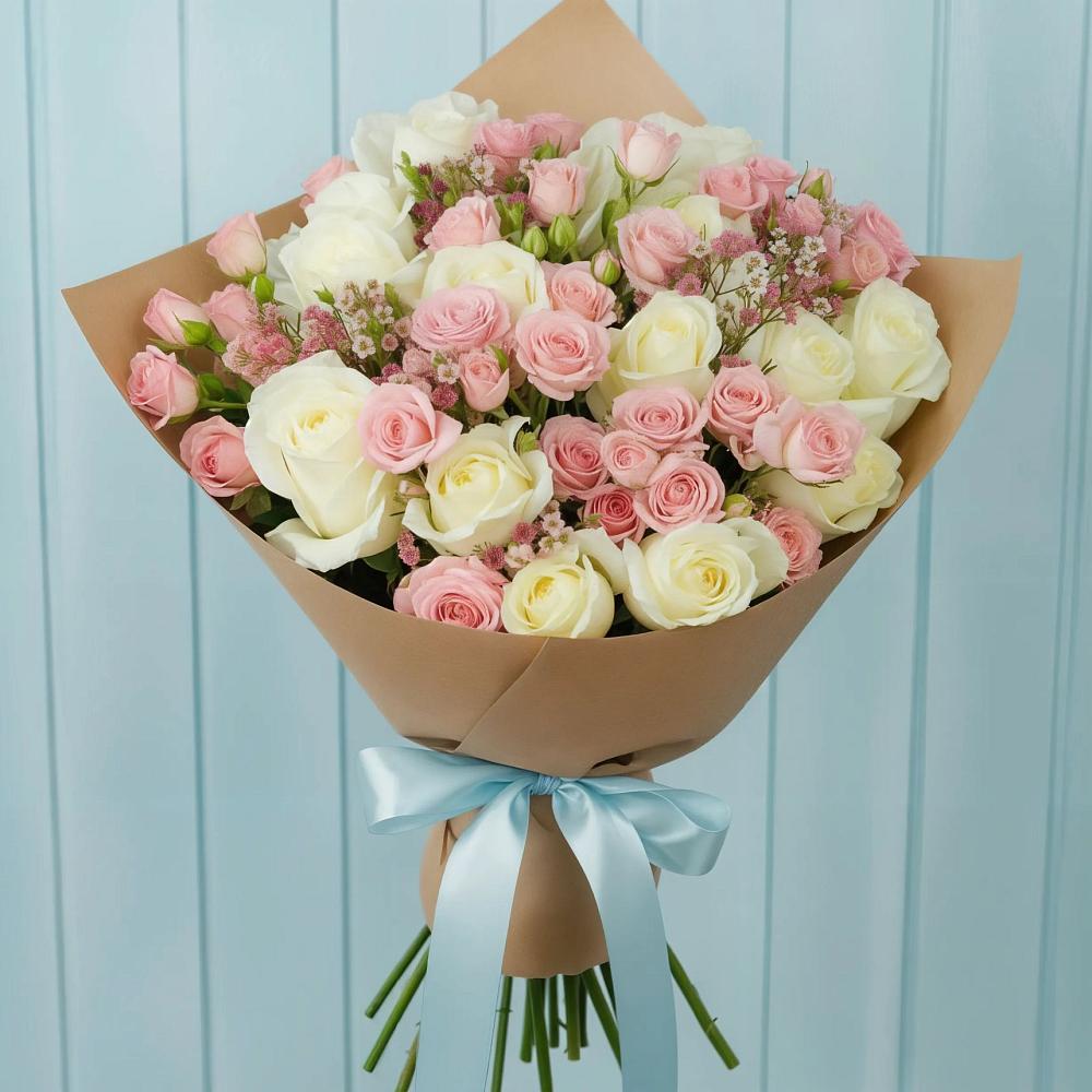 Букет цветов из: Розы в Полевой