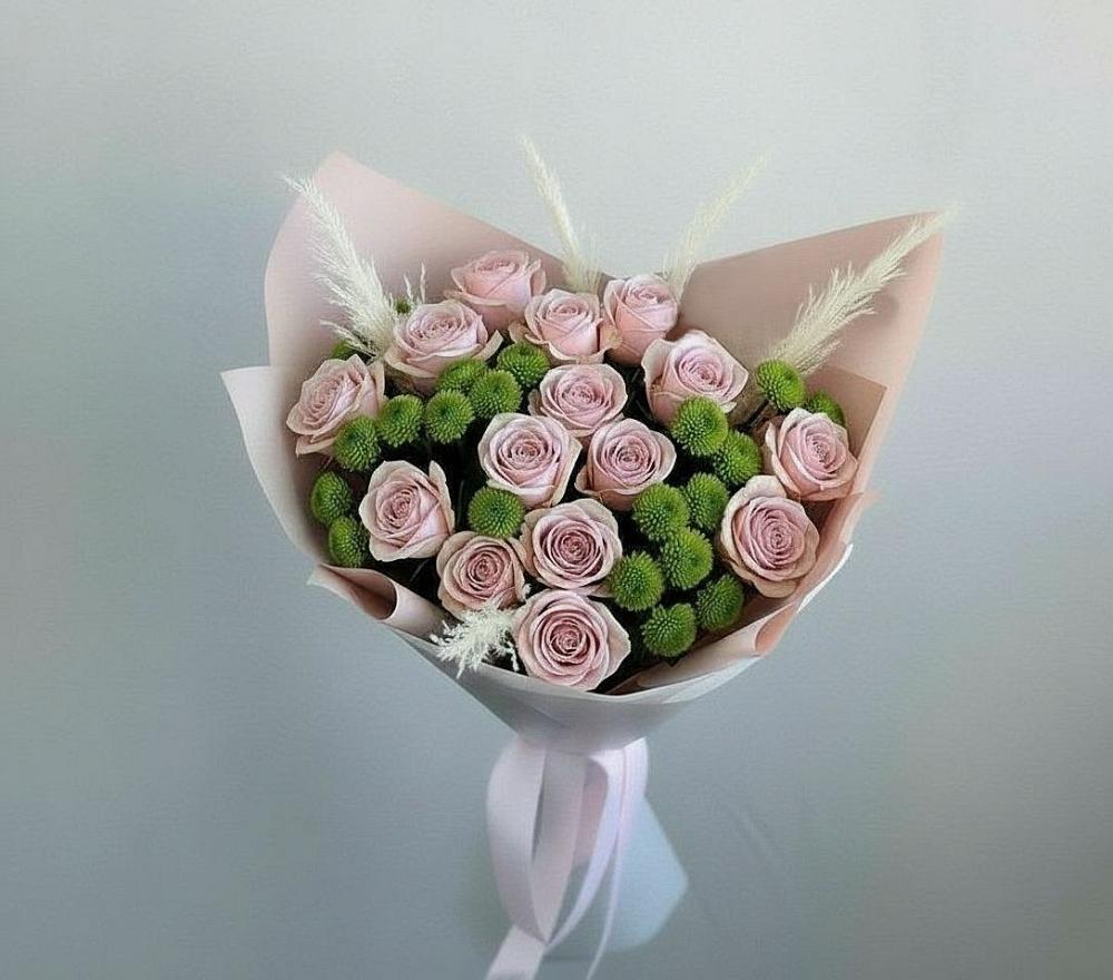 Букет цветов из: Розы и Хризантемы в Полевой