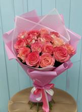 Букет 15 Розовых роз Равель в Полевой